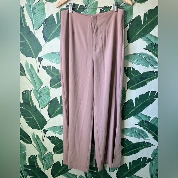 Intempo Slit High Waisted Wide Leg Pants Tan Womens 8 - Picture 3 of 10
